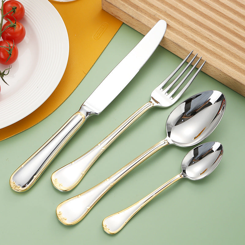 Selena Gold Edge Luxury Stainless Steel Cutlery Set