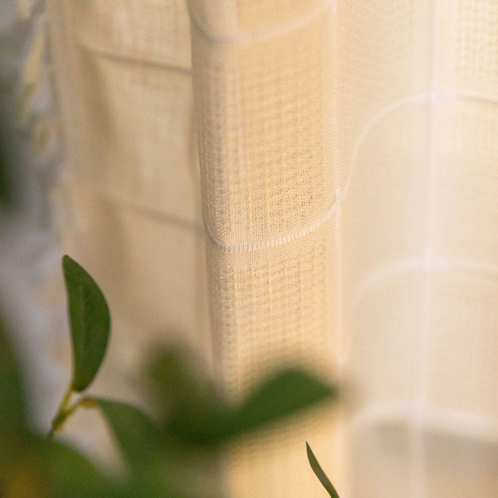 Sunlit Check Fringe Curtain