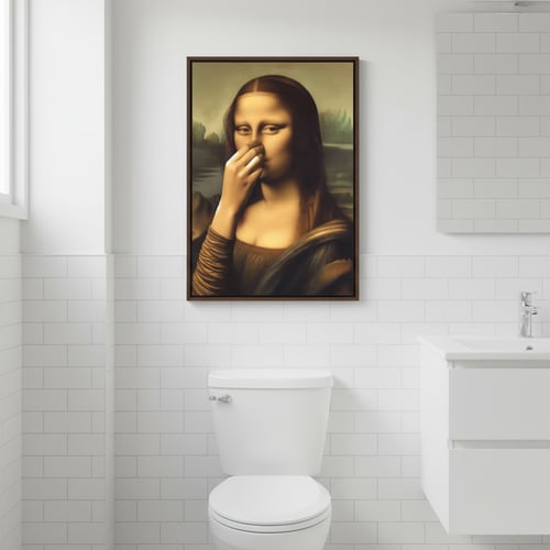 Hot Sale 🔥Holding Nose Bathroom Canvas Art（Frame not included）