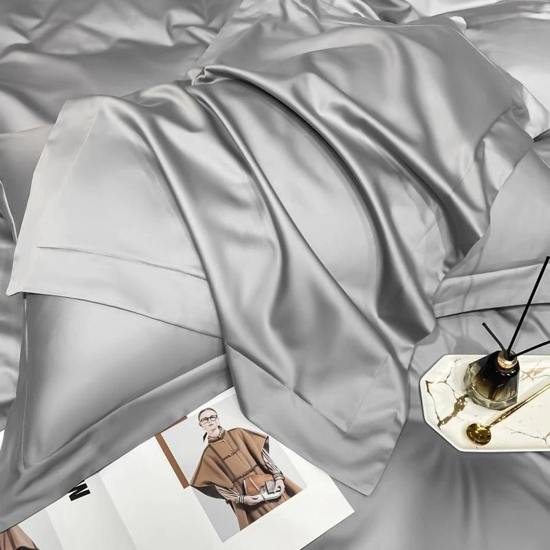Neo Light Grey Silky Egyptian Cotton Bedding Set