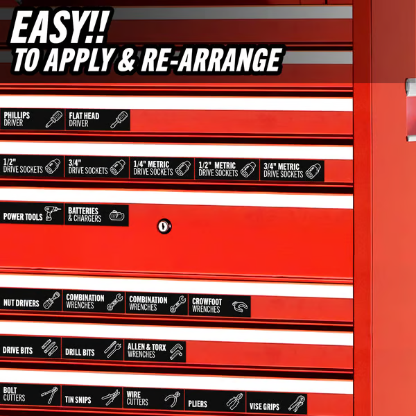80-Piece Magnetic Toolbox Labels Kit