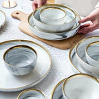 Catalina White Marble Luxury Dinnerware Set