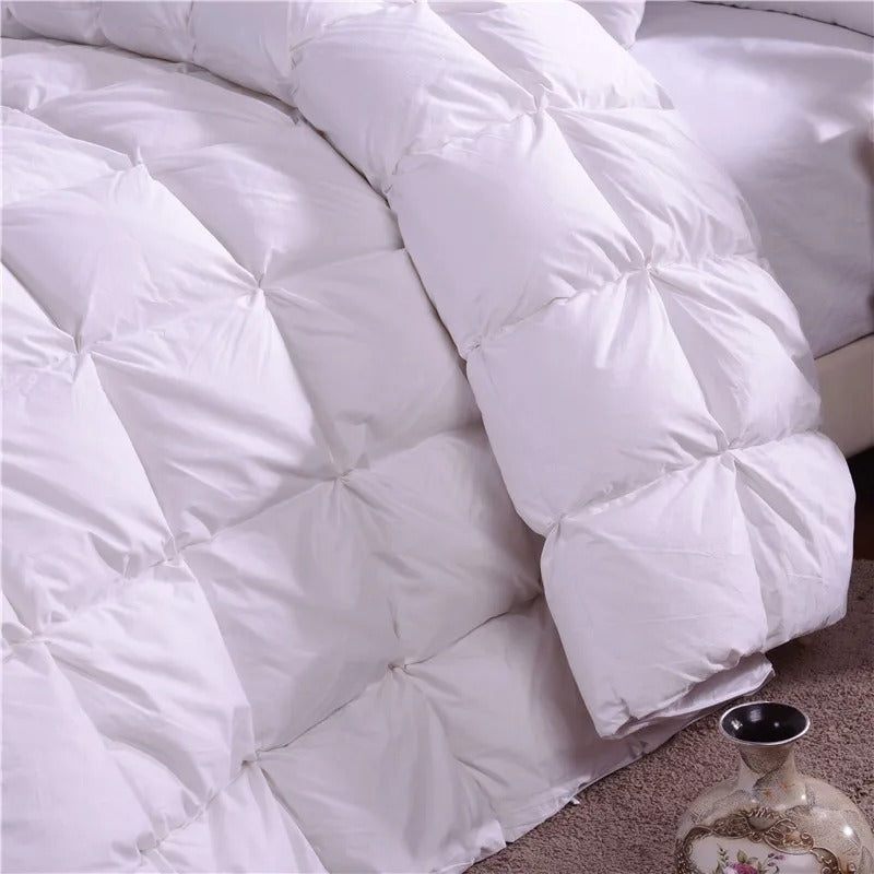 Shadiya White Square Quilted Cotton Goose Down Filling Comforter