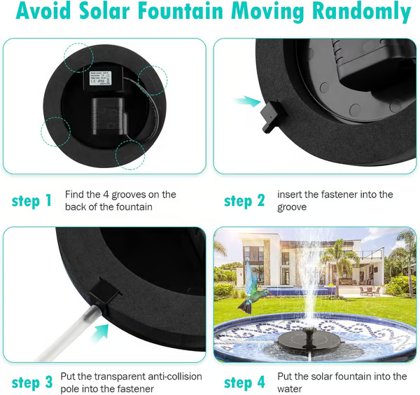 Solar-Powered Birdbath Fountain