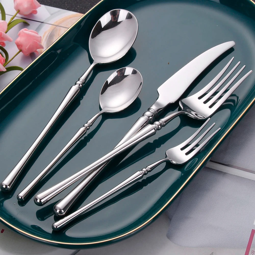 Rome Silver Luxury Stainless Steel Cutlery Set