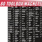 80-Piece Magnetic Toolbox Labels Kit