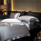 Willa Silver Modern Egyptian Cotton Satin Bedding Set