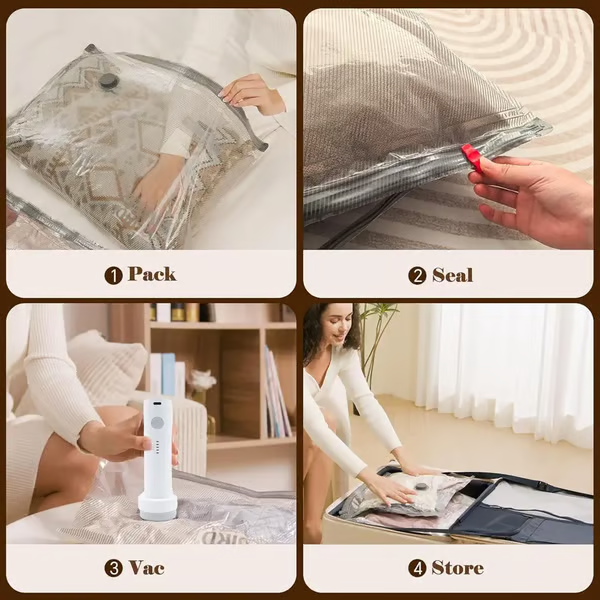 🎅2025 Christmas Hot Sale - Cordless Travel Vacuum Storage Compression Bag Set - 6 Pack & 9Pack