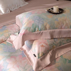 Aqua Blue and Pink Ombre Bedding Set
