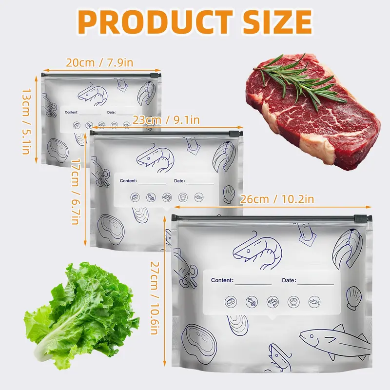 Stand Up Foil Sealable Bags with Label and Zip Lock for Vegetable Fruit Meat