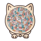 🐱Morandi-Colored Cat Shaped Wooden Jigsaw Puzzle
