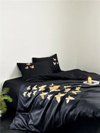 Papillon Butterfly Embroidered Egyptian Cotton Bedding Set