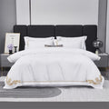 Lagertha Gold Hotel Embroidered Border Egyptian Cotton Bedding Set
