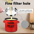 🖤 BLACK FRIDAY Best Sale -46 oz bacon grease container with strainer and food-grade silicone spatula