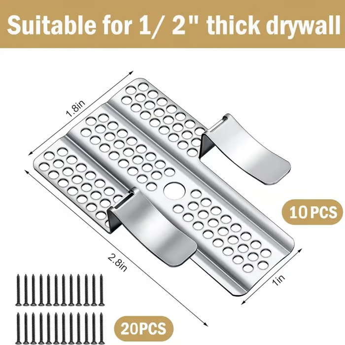 10 Pack Drywall Repair Clips, 1/2 inch Drywall Fastener Clip with 20 Screws
