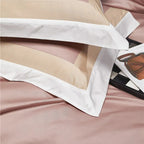 Luxor Pink Stripe Border Egyptian Cotton Bedding Set