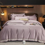 Brisa Dusky Rose Contrasting Hotel Stripe Bedding Set