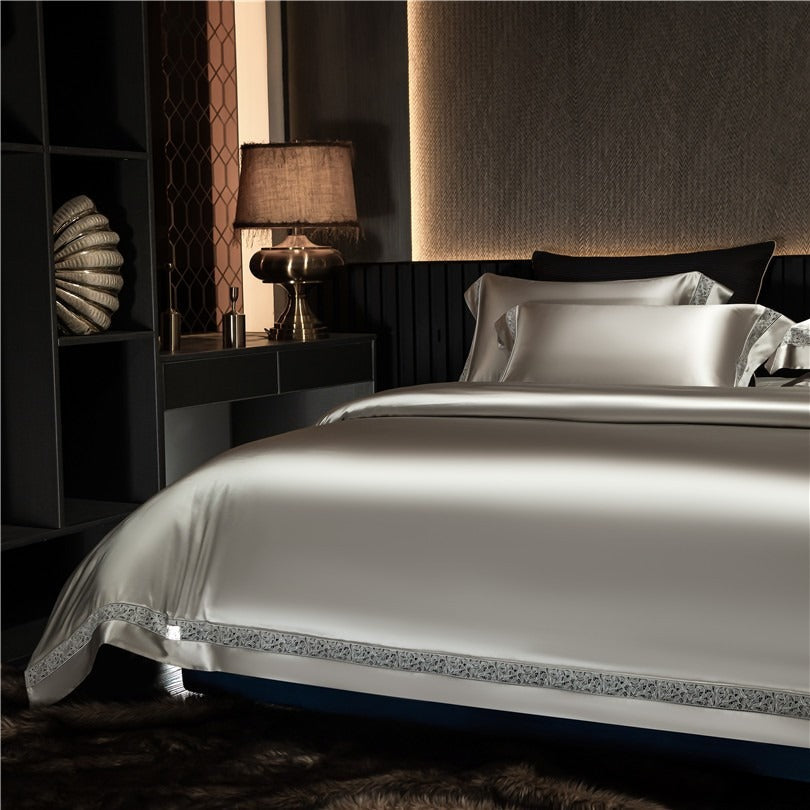 Willa Ash Modern Egyptian Cotton Satin Bedding Set