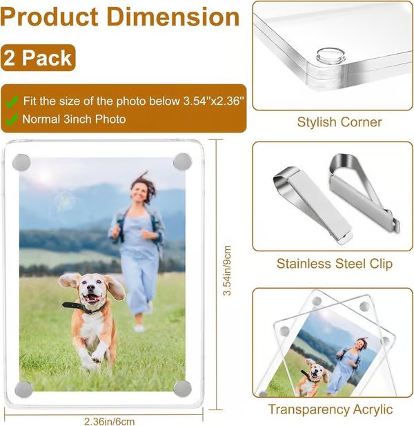 🔥2-Pack Vertical Car Sun Visor Photo Frame Clips