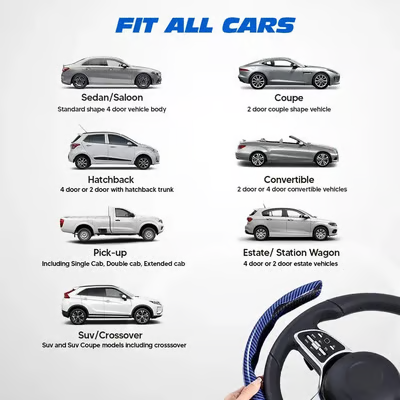 Carbon Fiber Silicone Anti-Slip Car Steering Wheel Cover Universal Fit