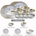 Catalina White Marble Luxury Dinnerware Set