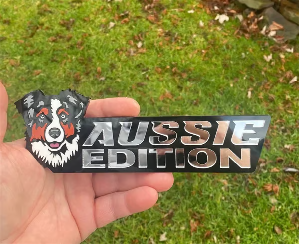 🎅2025 Christmas Hot Sale - Dog Car Badge Laser Cutting Car Emblem