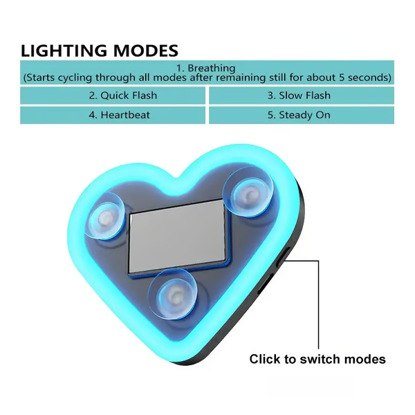🔥🔥 Solar Powered Wireless LED Heart Shape C-Pillar Neon Light