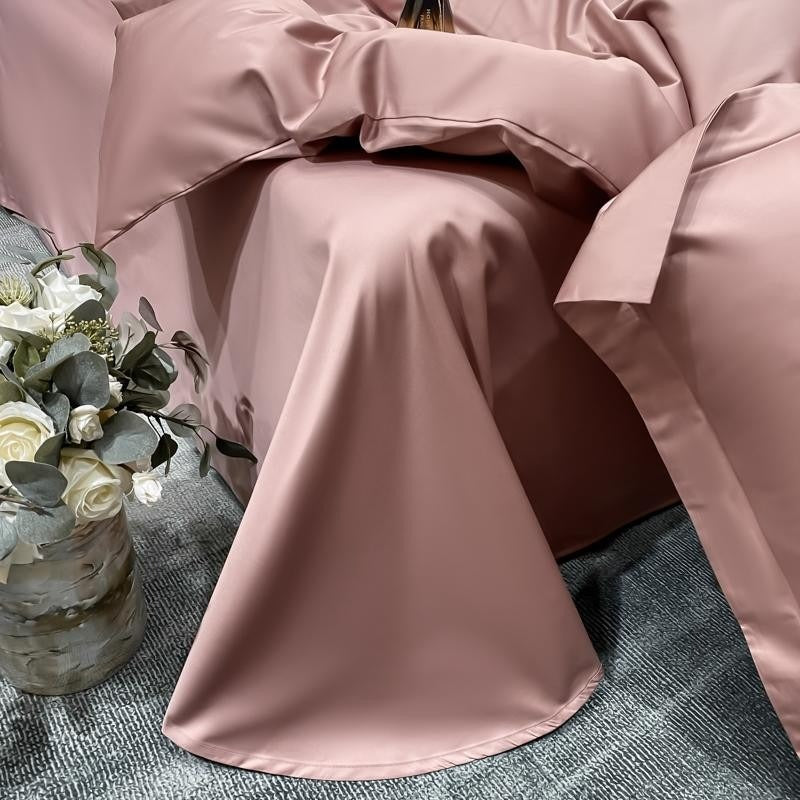 Neo Rosy Brown Silky Egyptian Cotton Bedding Set