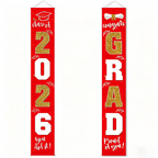 🎓Class of 2026 Graduation Banner | Congrats Grad Front Door Porch Decor for Graduation Party (✨Set of 2)