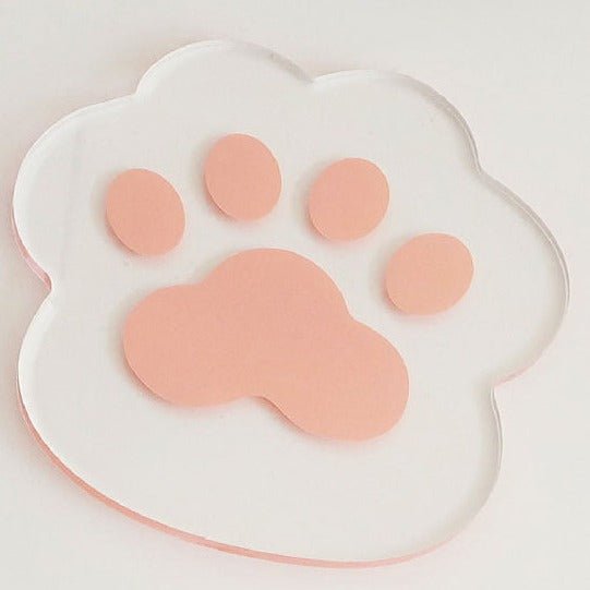 Bear Paw Prints Transparent Acrylic Coaster