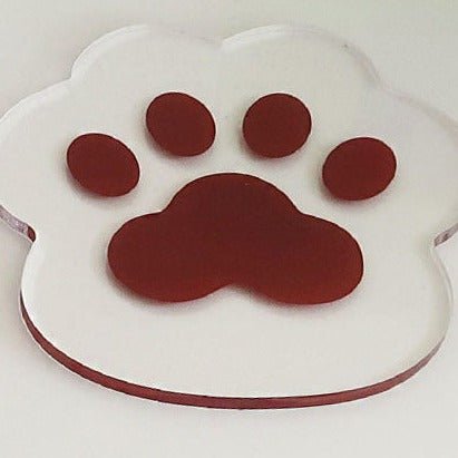 Bear Paw Prints Transparent Acrylic Coaster