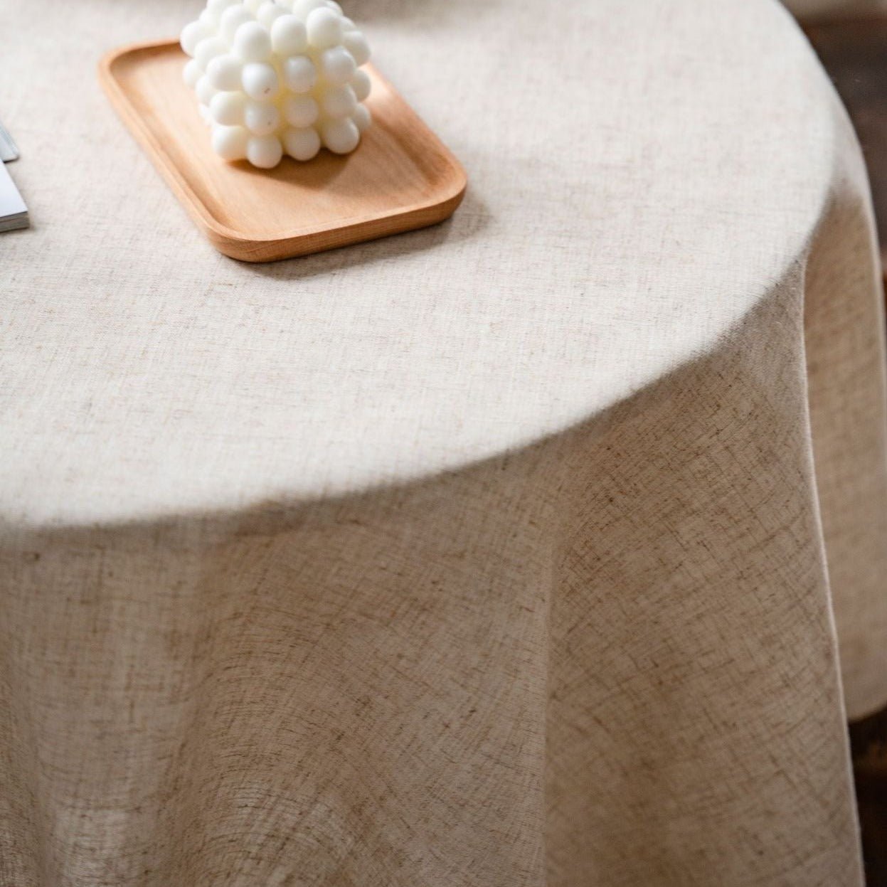 Beige Tassel Tablecloth