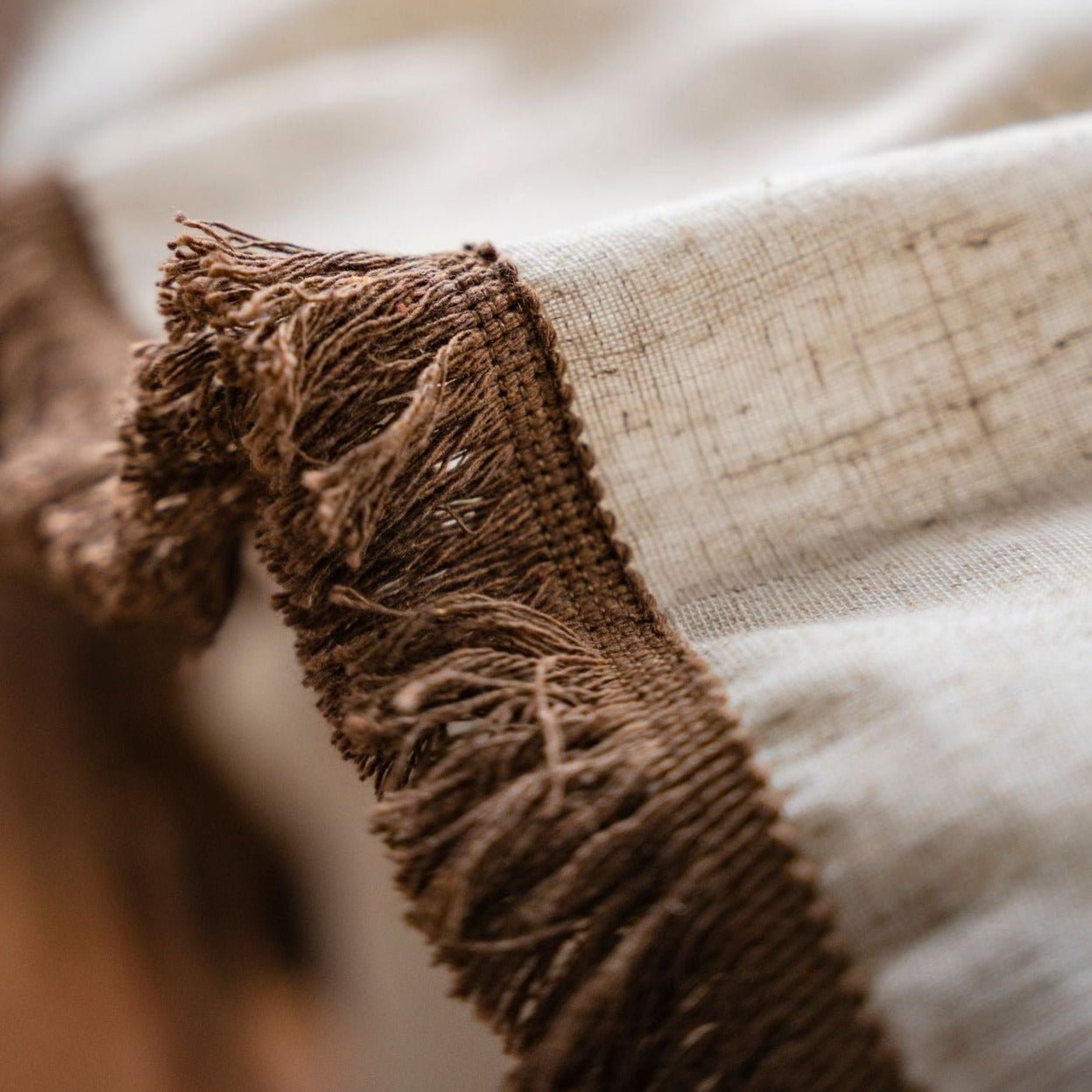 Beige Tassel Tablecloth