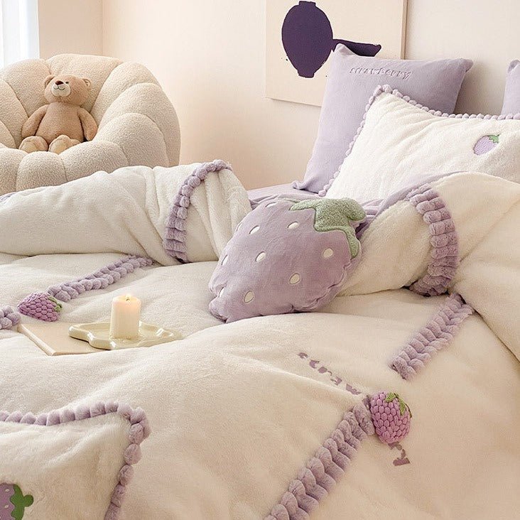 Berry Bliss Lavender Strawberry Bedding Ensemble