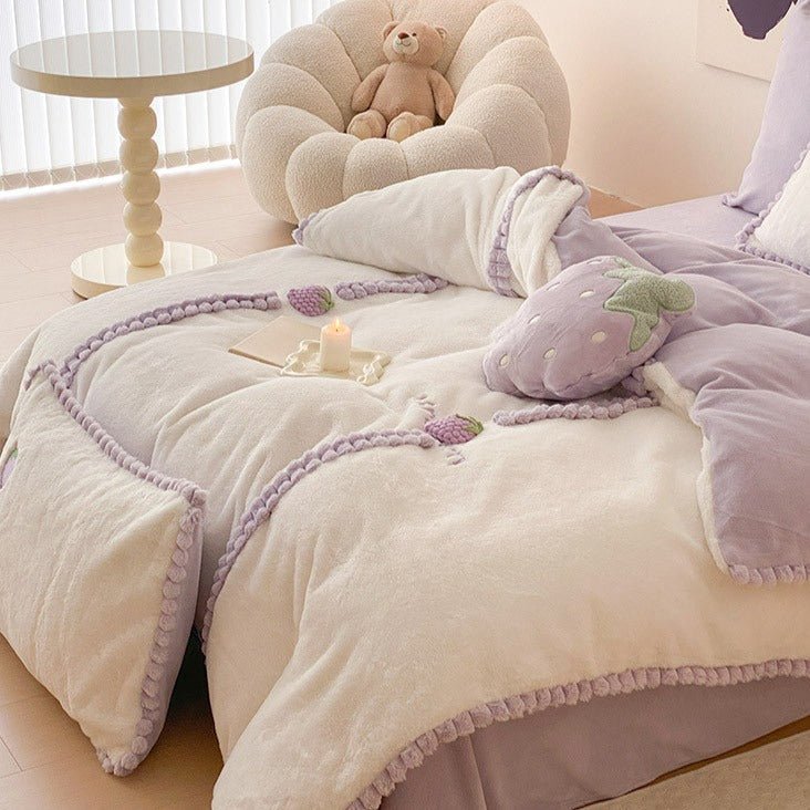 Berry Bliss Lavender Strawberry Bedding Ensemble