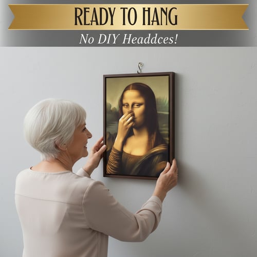 Hot Sale 🔥Holding Nose Bathroom Canvas Art（Frame not included）
