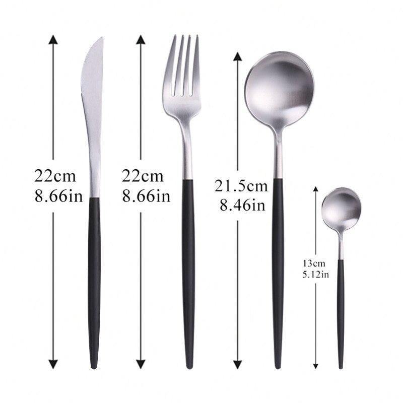 Black Dipped Stainless Steel Cutlery Set