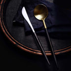 Black Dipped Stainless Steel Cutlery Set
