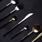 Black Dipped Stainless Steel Cutlery Set