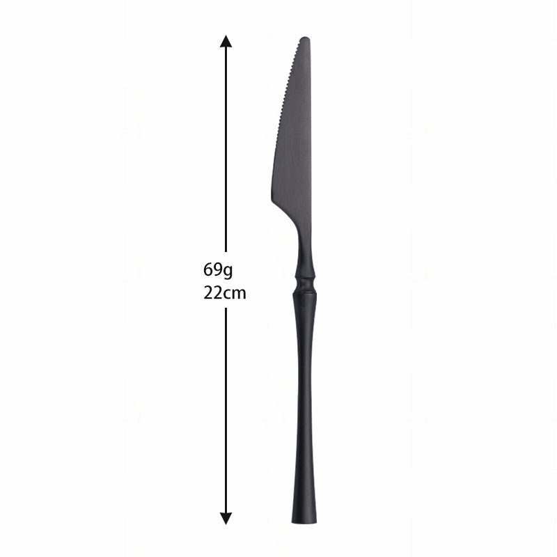 Black Roman Pillar 4-Person Stainless Steel Cutlery Set