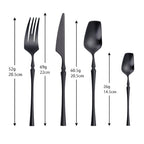 Black Roman Pillar 4-Person Stainless Steel Cutlery Set