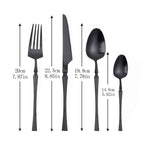 Black Round Roman Pillar Cutlery Set