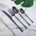 Black Round Roman Pillar Cutlery Set