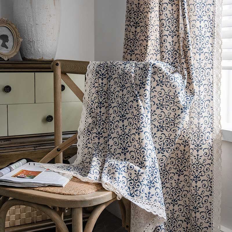 Blue China Curtain