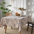 Blue Ink Flower Table Cloth