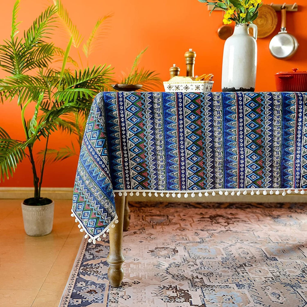 Bohemian Days Diamond Tassel Table Cloth