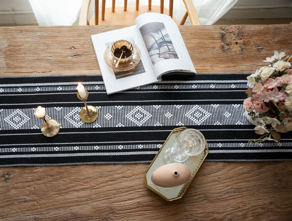 Bohemian Woven Tassel Table Runner