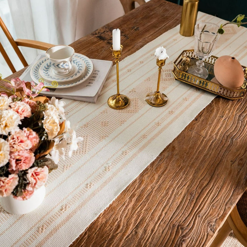 Bohemian Woven Tassel Table Runner