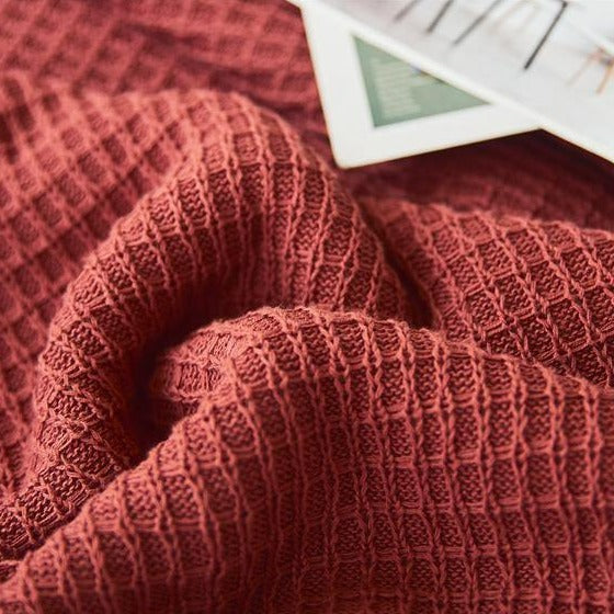 Brick Red Waffle Throw