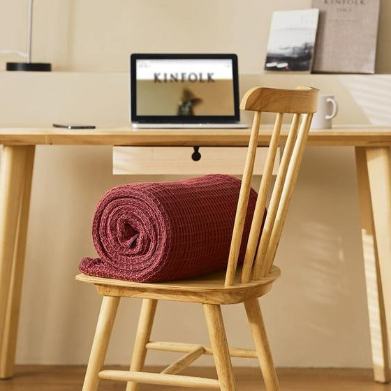 Brick Red Waffle Throw